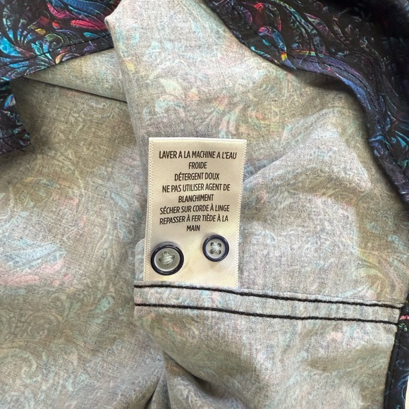 Robert Graham Colorful Neon Paisley Long-Sleeve Button-Up Shirt Size 2XL - Picture 9 of 9